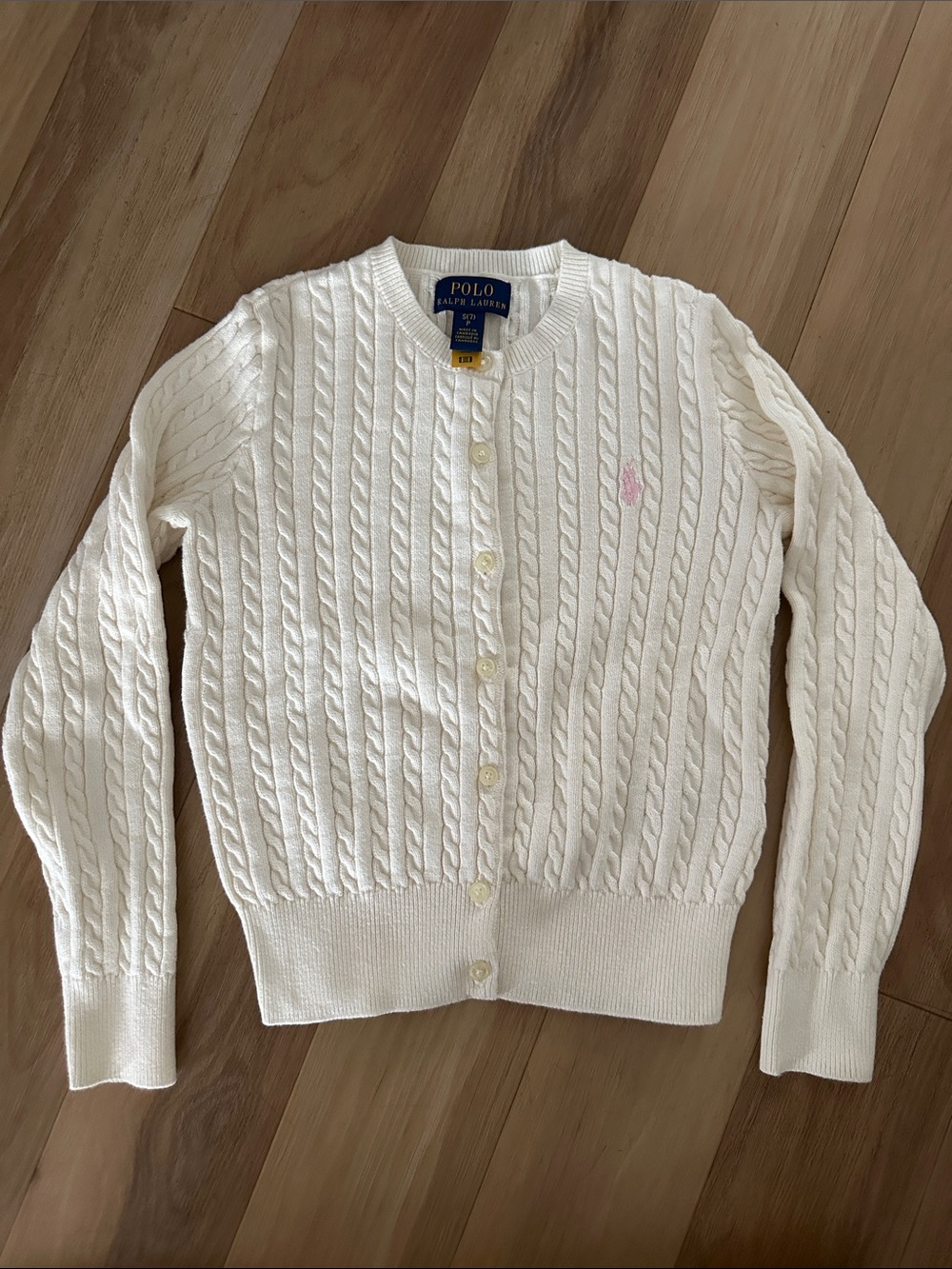Ralph Lauren Girls’ Mini Cable-Knit Cotton Cardigan - Picture 5 of 9